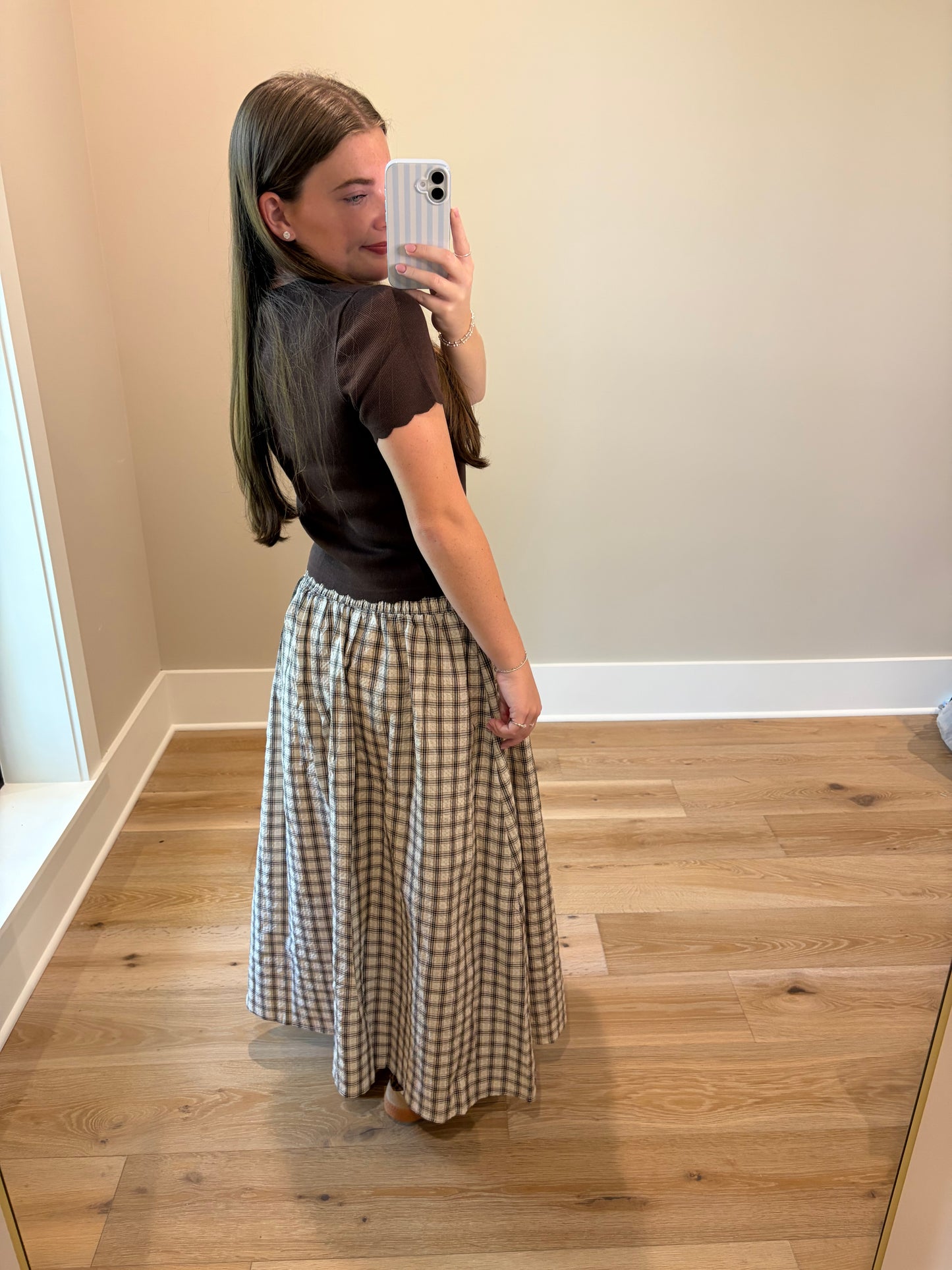 The Millie Plaid Midi Skirt