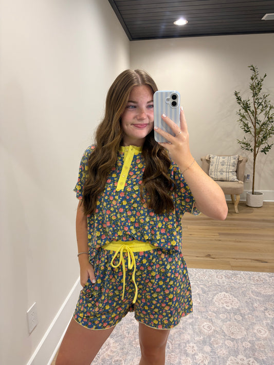Blue Meadow Short Set