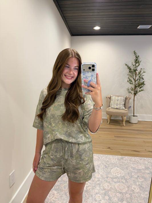 Oak & Olive Camo Two-Piece Set