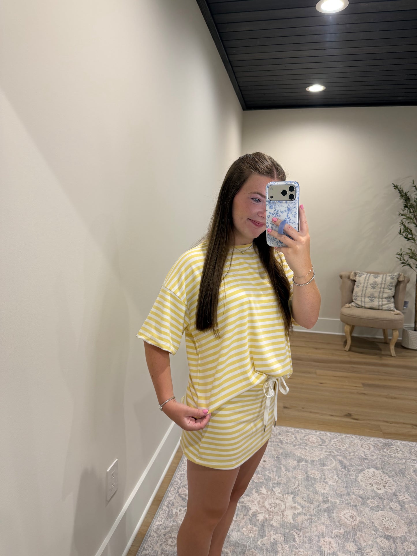 The Maisie Skort Set - Butter Yellow/White