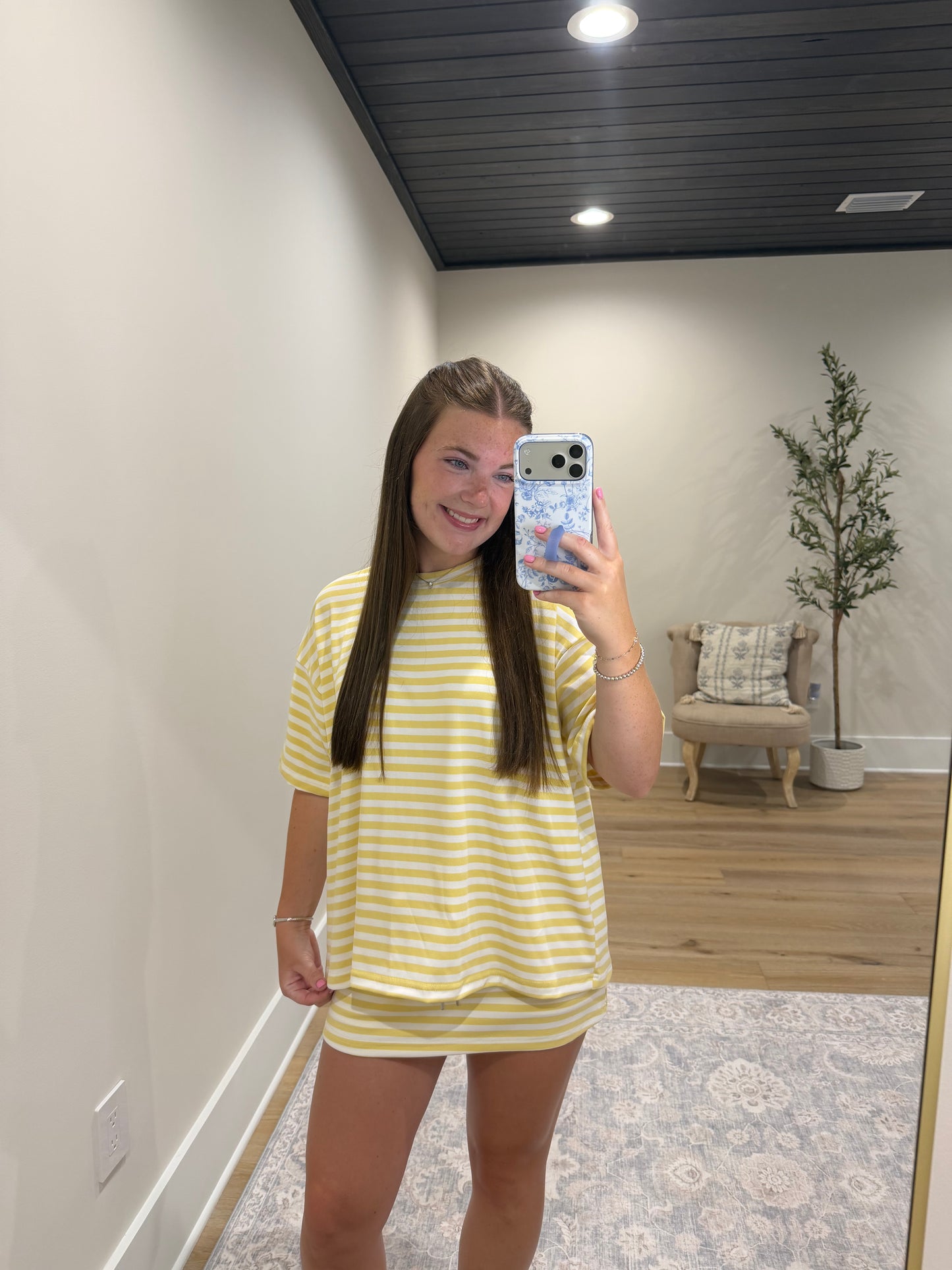 The Maisie Skort Set - Butter Yellow/White