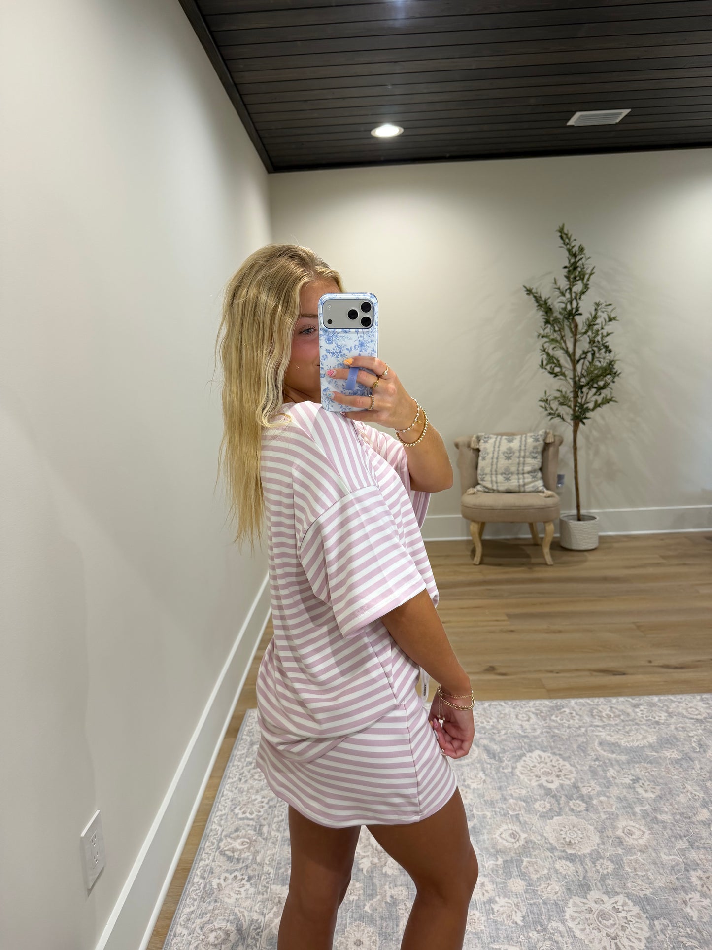 The Maisie Skort Set - Mauve Pink/White
